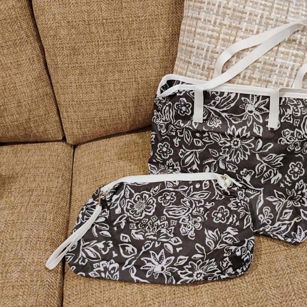 Woman-within Women's Grey and White Bag